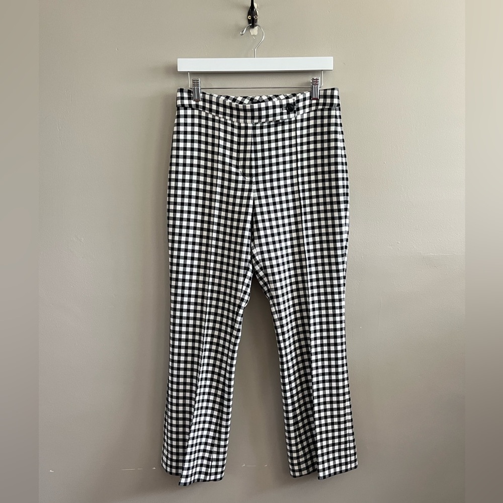 Riani Gingham‎ Pants - Size Small Black and white Stretch trouser Straight leg